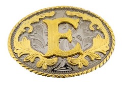 INITIAL E LETTER e MEN WOMEN RODEO REALLY COWBOY STYLE GOLD METAL BELT BUCKLE