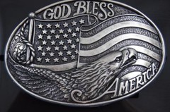 Nocona God Bless America Buckle American Flag Belt Buckle 37016