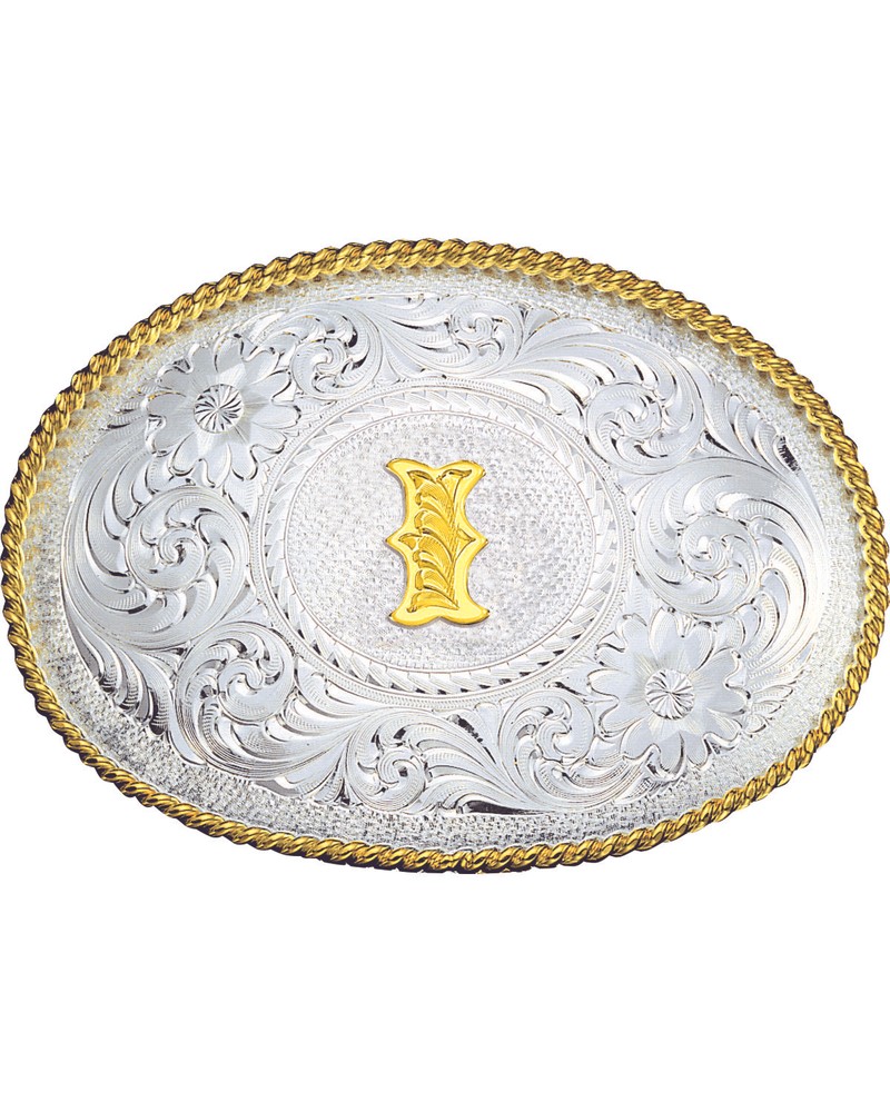Montana Silversmiths Engraved Initial I Western Belt Buckle – 700I