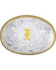 Montana Silversmiths Engraved Initial I Western Belt Buckle – 700I