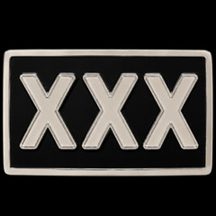 XXX SEXY MOVIE GIRLS ADULT CHROME BLACK BELT BUCKLES