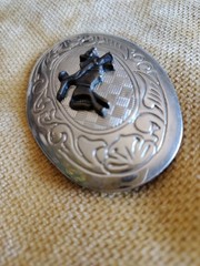 Bucking bronco belt buckle silver tone