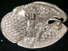 Eagle Belt Buckle EJC 1995 Vintage Pewter Made in USA America Size 3.5&Prime; x 2.5&Prime;