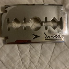 Men&rsquo;s Silver Metal Razor Blade Slide Belt Buckle, Rectangular.