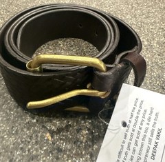 Yeti Brown Belt With Solid Brass Buckle 3700-woven Size 42