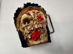 Creepy Pirate Skull W/ Led Light Color Chang Eyes Halloween Cosplay Belt Buckle