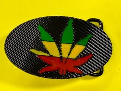 Rasta Colored Pot Marijuana CBD Weed Leaf Delta-283773 New Colorful Belt Buckle