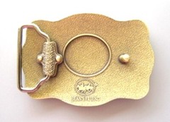 BELT BUCKLE – BP113 removable western Bronze Plate Flower Pattern