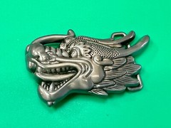 Chinese Dragon Head Strength, Wisdom, Protection Buckle Rage Belt Buckle