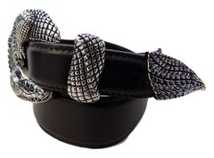 AB STEEL BY AL BERES 1&Prime; ALLIGATOR 3 PIECE BUCKLE SET ONLY #ST118 « BUCKLES ONLY! »