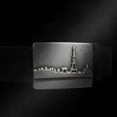 Paris City Silhouette Belt Buckle Skyline Metal Modern Urban Design