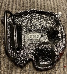 FEROCIOUS SCARY & COOL VINTAGE &rsquo;80&rsquo;S SNARLING 3D LYNX OR BOBCAT HEAD BELT BUCKLE