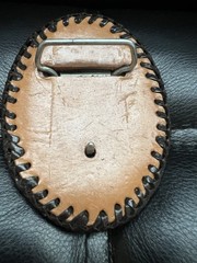 Vintage Hand Tooled Leather Horse Belt Buckle Western Oval Cowboy Foal Mare