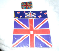 Union jack british flag belt buckle 1970&rsquo;s Inlaid sparkles and mouse pad new