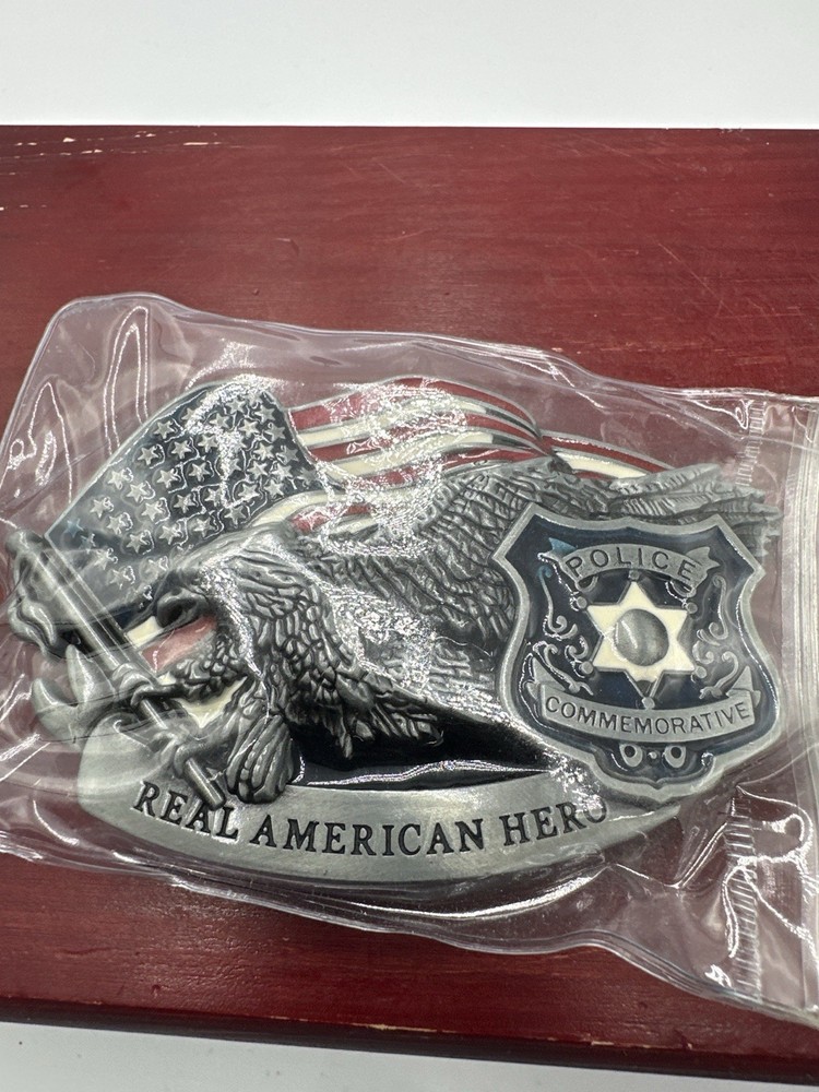 Police Protect & Serve Commemorative Eagle Metal Belt Buckle 4in
