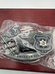 Police Protect & Serve Commemorative Eagle Metal Belt Buckle 4in