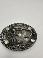 Vintage EAGLE BELT BUCKLE BLACK SHADOW 3 1/2 X 2 3/4 PEWTER. U.S.A Made Legends