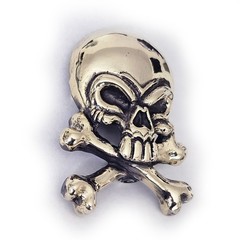 Skull with Crossed Bones Brass Belt Buckle