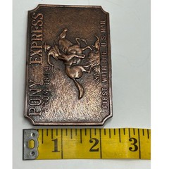 Pony Express From 1849 Belt Buckle Copper Tone First With The US Mail Western