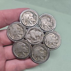 Buffalo Nickel Belt Buckle Vintage Coin Jewelry Western Full Dates