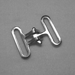2-Pc 1-1/2&Prime; Nickel Belt Buckle Silvertone Hook&Eye Fastener USA Made Free Ship