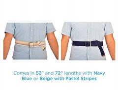 NOVA Medical Gait Belt 52&Prime; Metal Buckle Stripes 52 Inch,