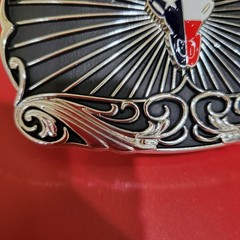 Longhorn Cowboy Belt Buckle Western Hebilla Rodeo Silver & Black