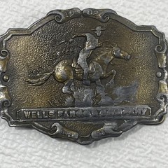 Vintage Belt Buckle Lot 6 Wells Fargo Budweiser Railroad Police Semi Truck