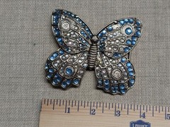 1990s vintage BUTTERFLY belt buckle RHINESTONE western STUDDED lisa frank y2k