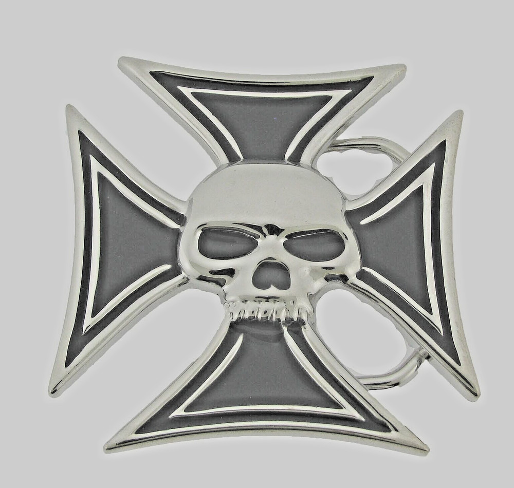 Skull Belt Buckles Black Metal Halloween Party Costume Chopper New Men Women