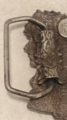Vintage Indian Woman Girl Head Belt Buckle By Wyoming Studio Art Works