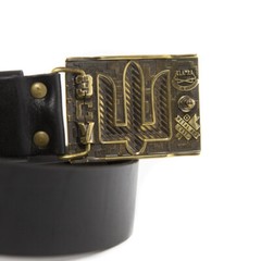 Handmade brass belt buckle Ukrainian Armed Forces, Military Ukrainian tident