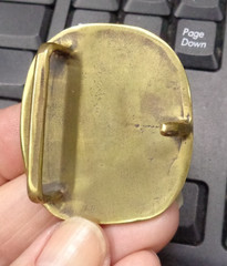 Vtg Small Ocean Ship SAILBOAT Brass Belt Buckle 1-5/8&Prime; L x 1-7/8&Prime; H