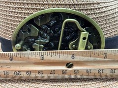 Antiqued Bronze Death Skeleton Crossbone Rose Belt Buckle
