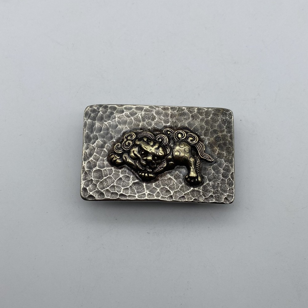 Vintage Old Silver Buckle,Mythology Kirin- Auspicious Beast,Belt Hardwares
