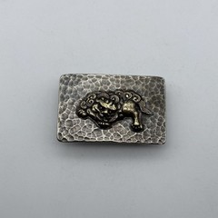Vintage Old Silver Buckle,Mythology Kirin- Auspicious Beast,Belt Hardwares