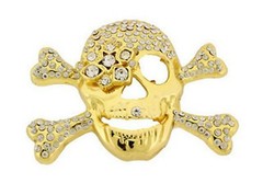 Men Women Skull Belt Buckle Blinged Halloween Party Costume New Skeleton Fashion