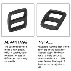 Bag Belt Glide Buckle (1.5cm/0.6&Prime;) 15Pcs, Plastic Adjustable Buckle Fasteners