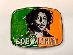 Bob Marley Rasta Multicolor Green Orange One Love Metal Belt Buckle