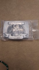Vintage 1992 belt buckle JOHN DEERE Two Millionth TRACTOR lawn mower Pewter
