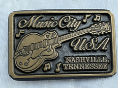 Music City USA Nashville Tennesee Belt Buckle Bronze 3in by 2 in