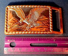 Belt Buckle Two-toned Gold Bald Eagle Over Silver Mountains 👀 NEW ✨️USA 🇺🇸