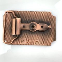 Vtg Advertising L & M Radiator High Relief Belt Buckle Hit Line