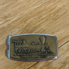 Anson Train Money Clip Holder « Young America 1834 » Steam Engine Silver Tone