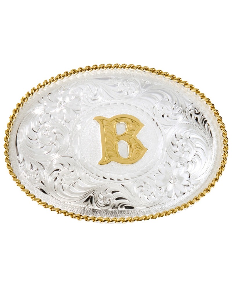 Montana Silversmiths Initial "B" Belt Buckle Silver