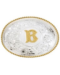 Montana Silversmiths Initial "B" Belt Buckle Silver