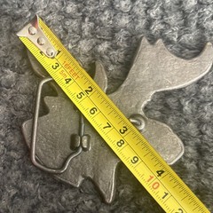Vintage 1970’s Brass Moose Elk Head Wildlife Belt Buckle 4” #4047