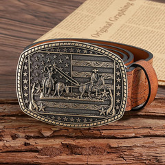 Cowboy Belt Buckle for Men Western Cowgirl Rodeo Longhorn Bull Belt Buckles