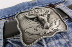 Texas Men Silver Metal Cowboy Western 3d Belt Buckle Rodeo Bull Head Skull TX