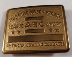 Bowling Belt Buckle Solid Brass League Award American Bowling Congress ABC